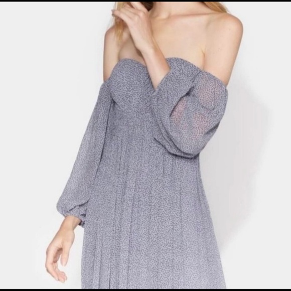 Halston Heritage Off the Shoulder Long Pleated Evening Gown - Picture 5 of 8